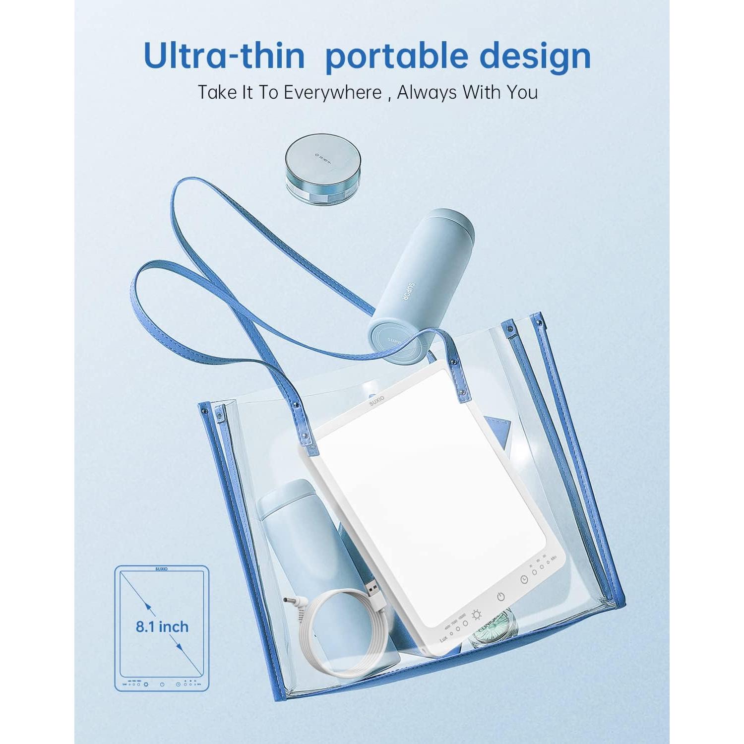 Lámpara de Terapia de Luz SUXIO 10000 Lux 3 Modos USB