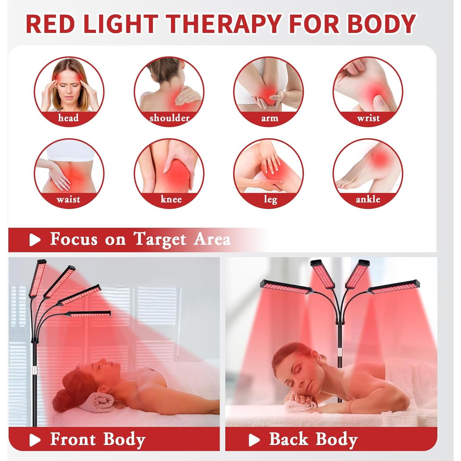 Lámpara de Terapia de Luz Roja SAVILER 4 Cabezas Ajustable