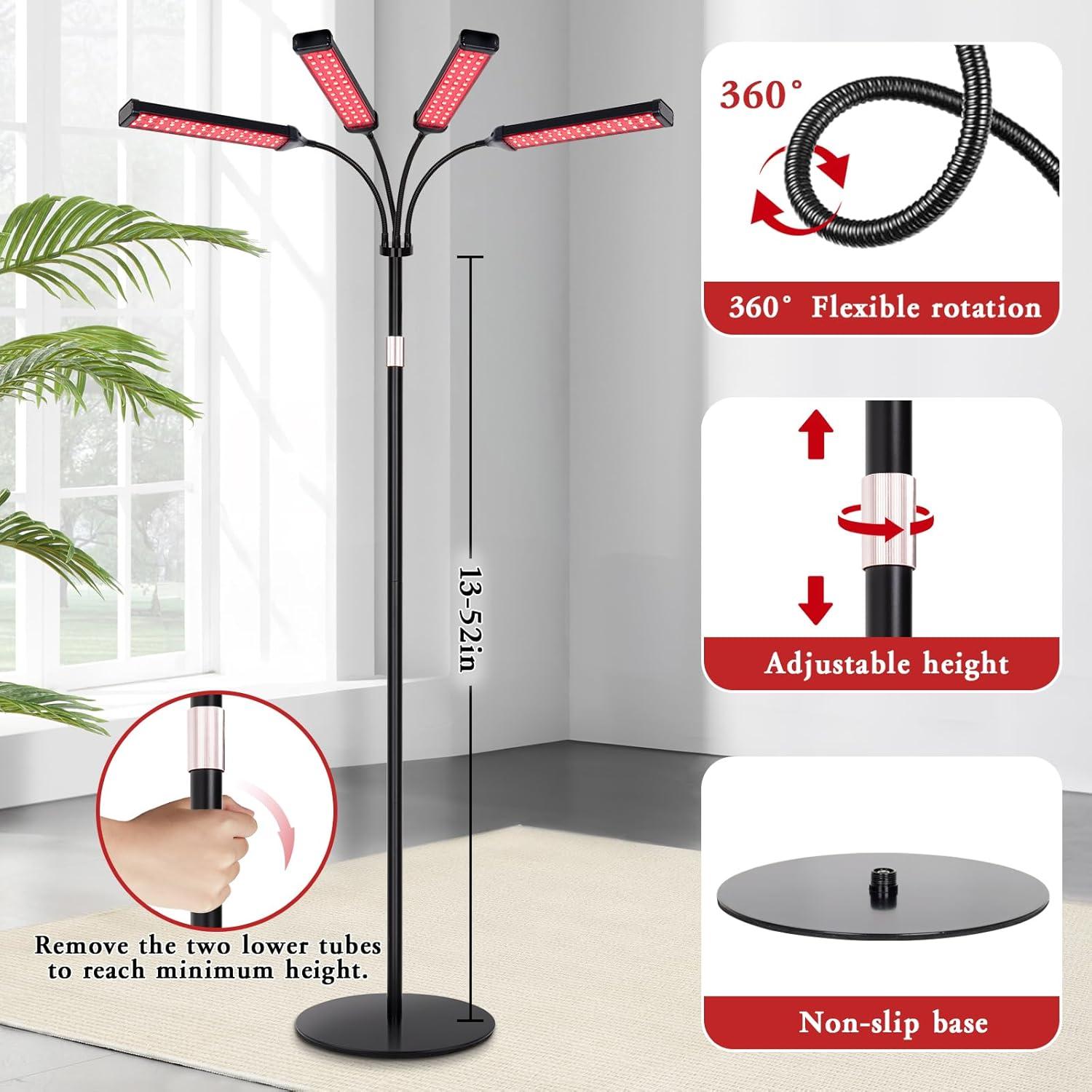 Lámpara de Terapia de Luz Roja SAVILER 4 Cabezas Ajustable