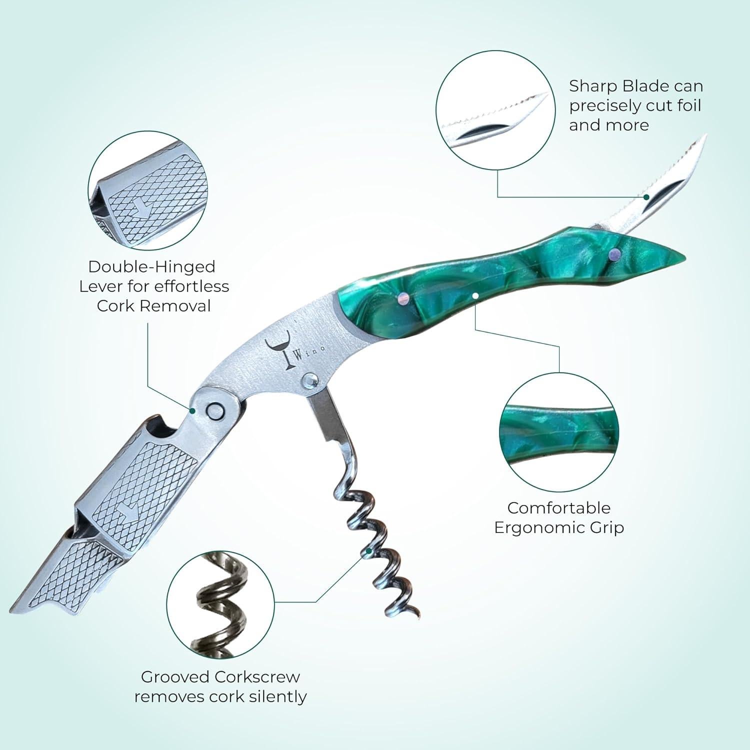 Sacacorchos Profesional Wino Wine Key Verde Inoxidable