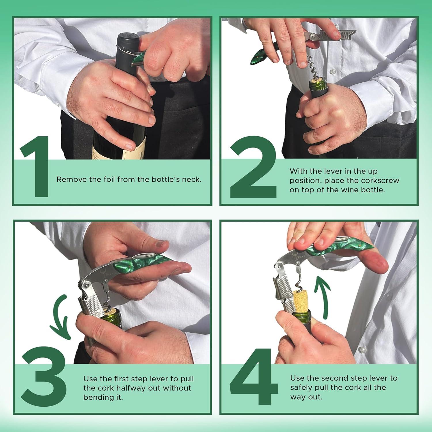 Sacacorchos Profesional Wino Wine Key Verde Inoxidable