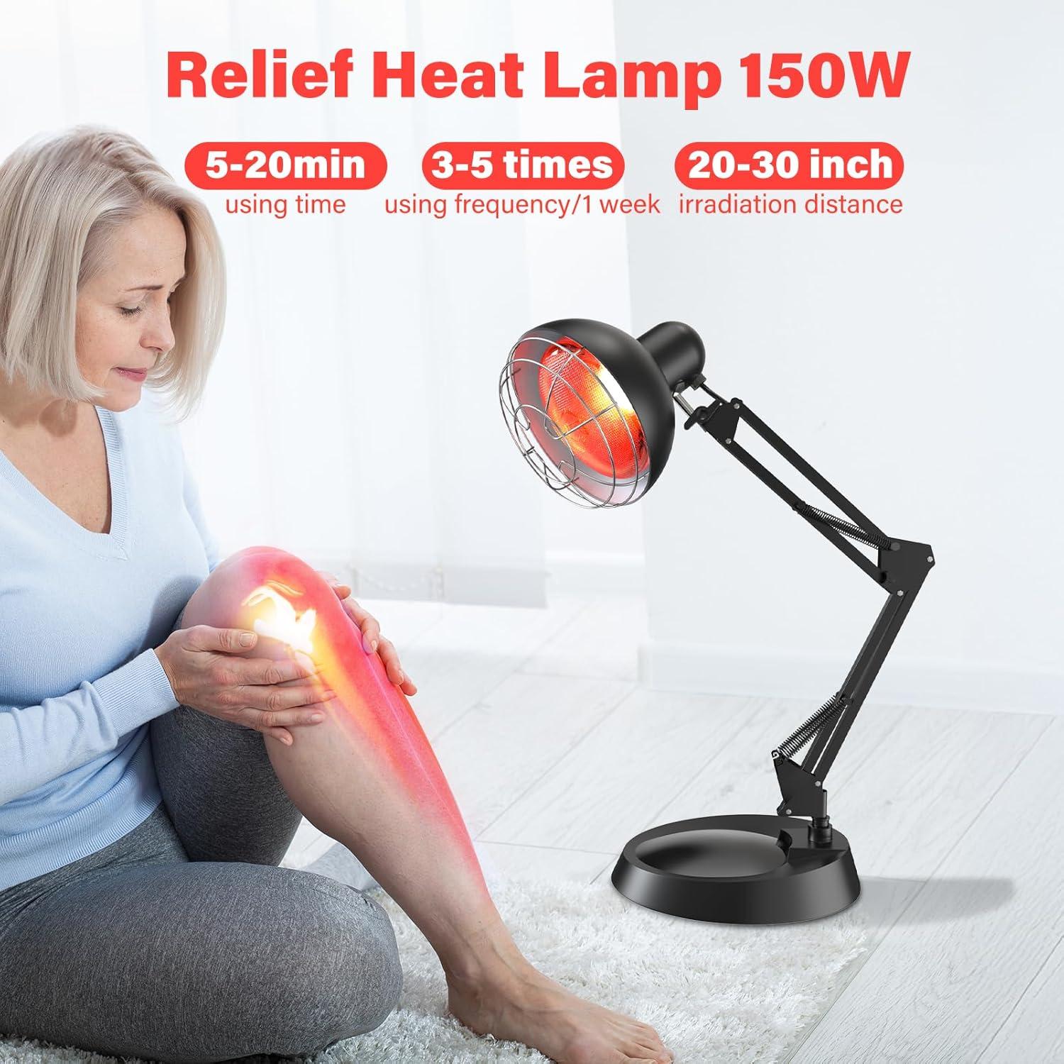 Lámpara de Calor Infrarroja Hoakya 150W con Soporte Ajustable