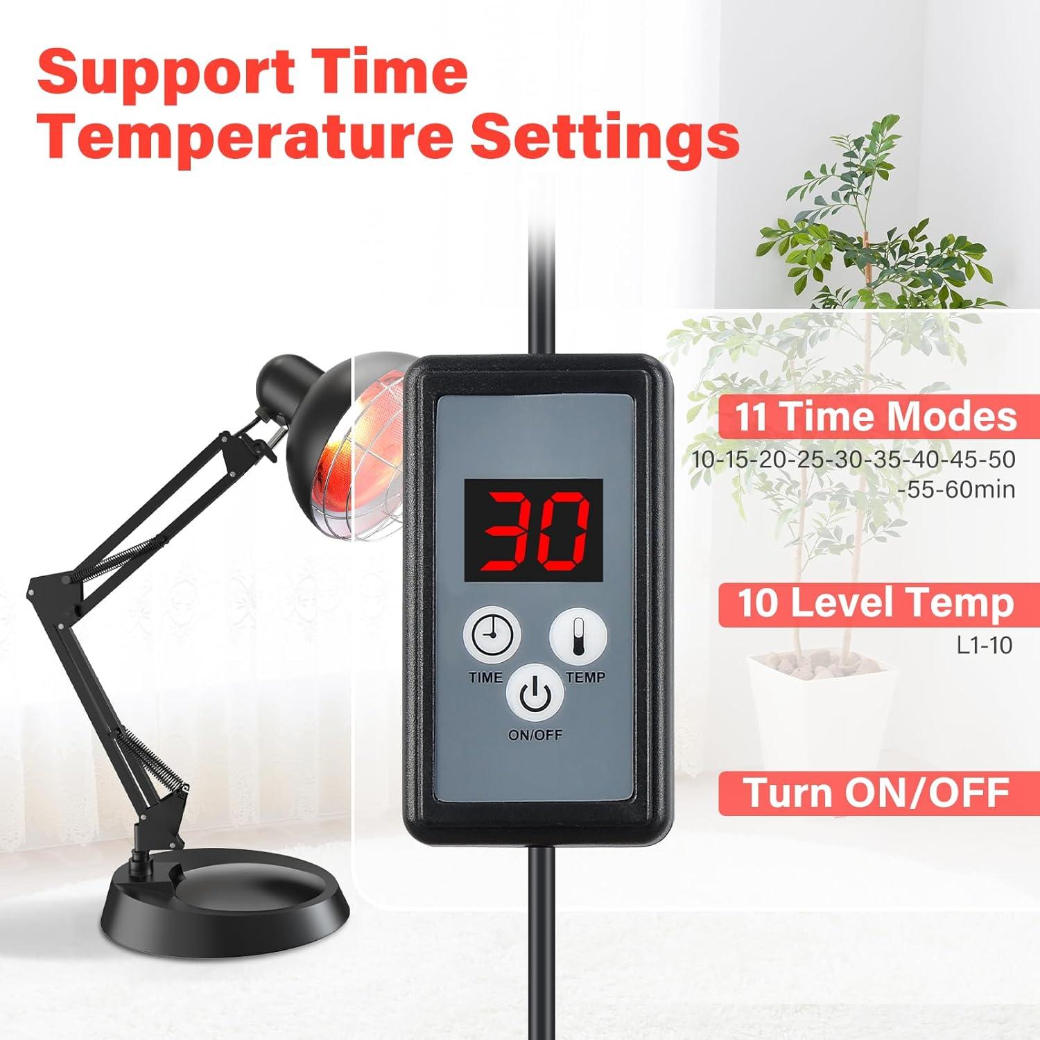 Lámpara de Calor Infrarroja Hoakya 150W con Soporte Ajustable