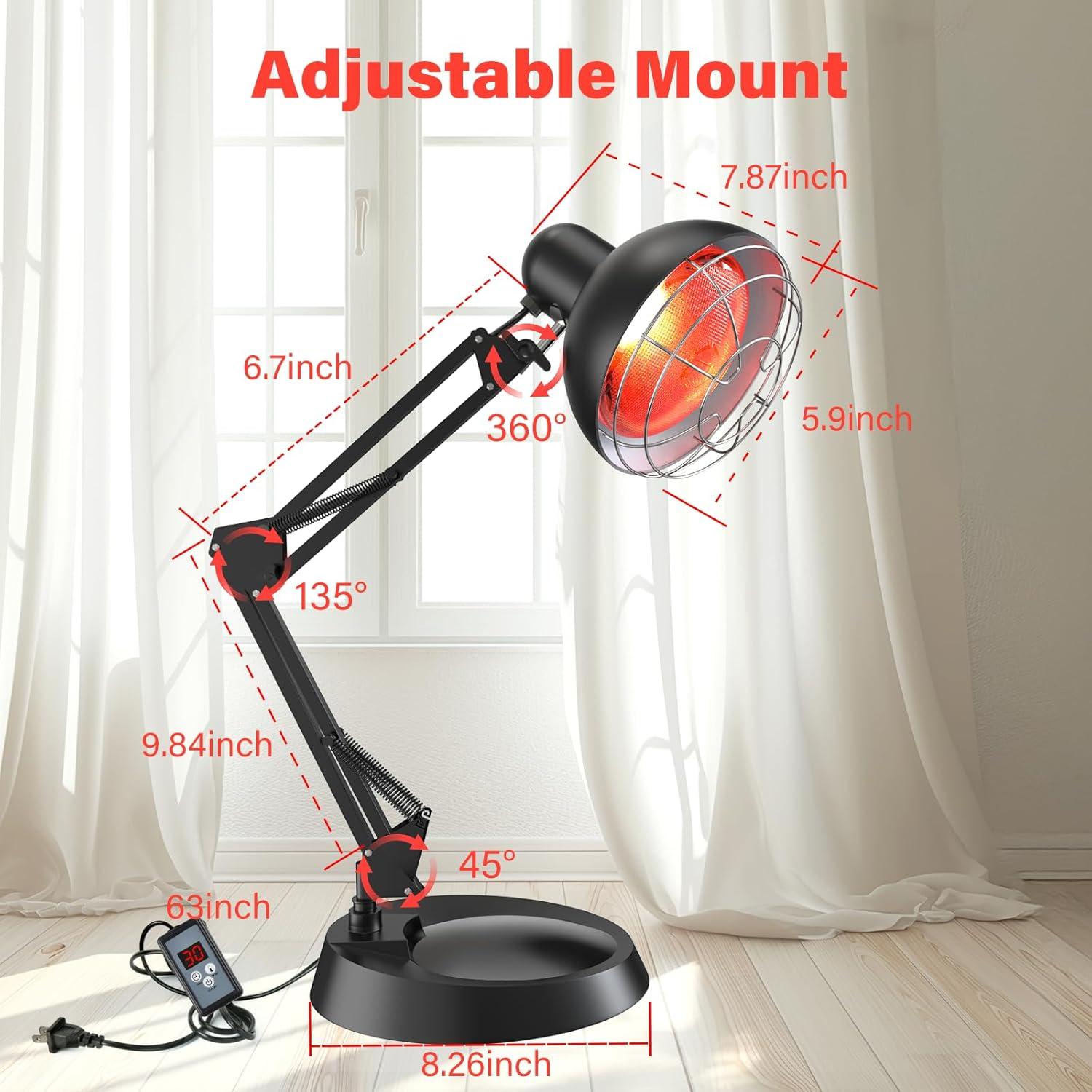 Lámpara de Calor Infrarroja Hoakya 150W con Soporte Ajustable