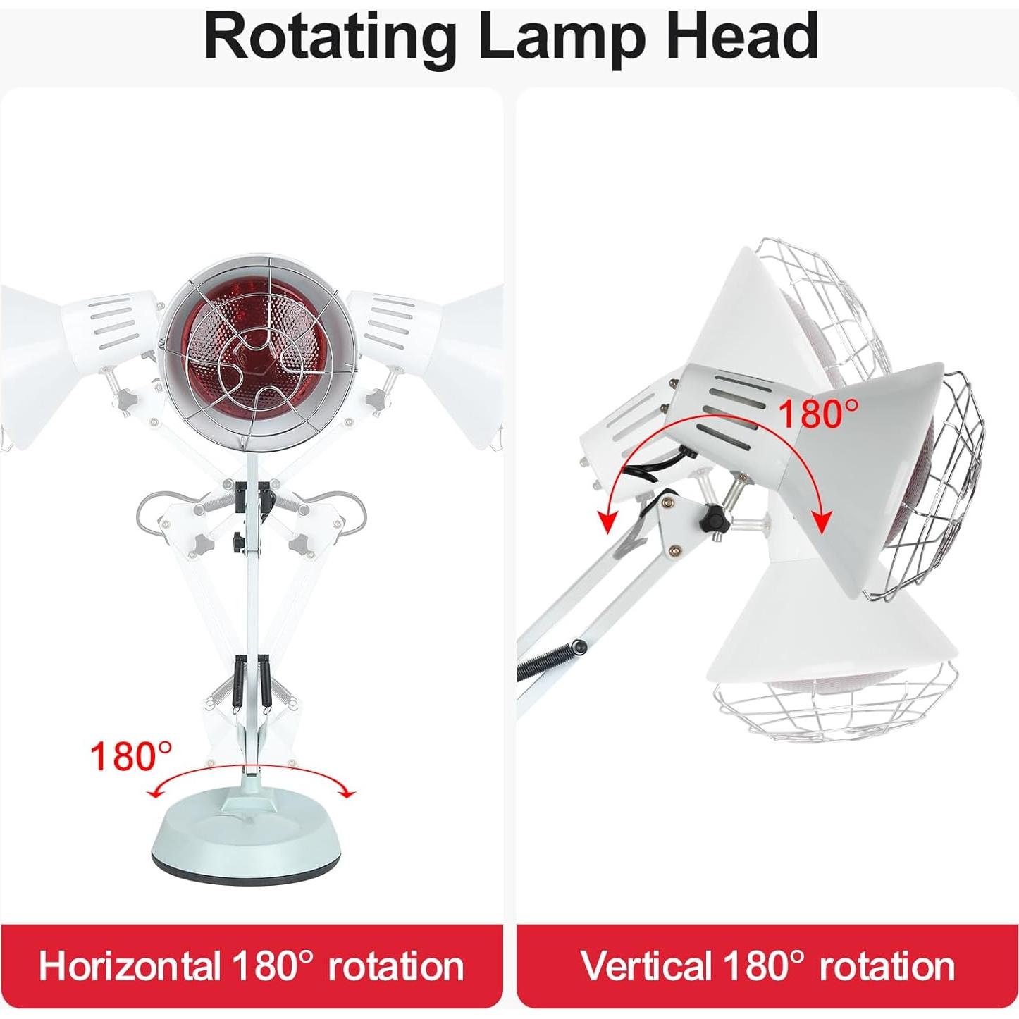 Lámpara de Calor Infrarroja Hozpsfr 150W Ajustable para Humanos y Mascotas