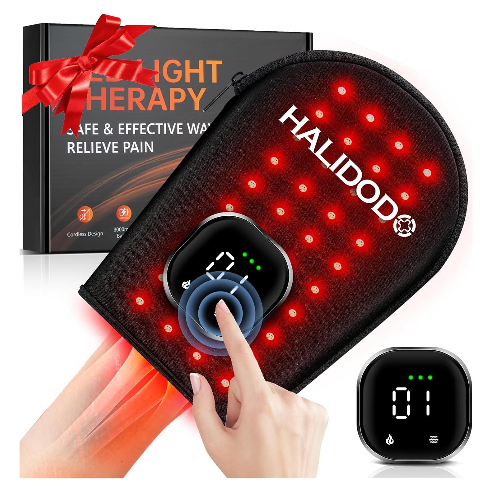 Guante Terapia Luz Roja Inalámbrico HALIDODO 5 Modos 660nm 850nm