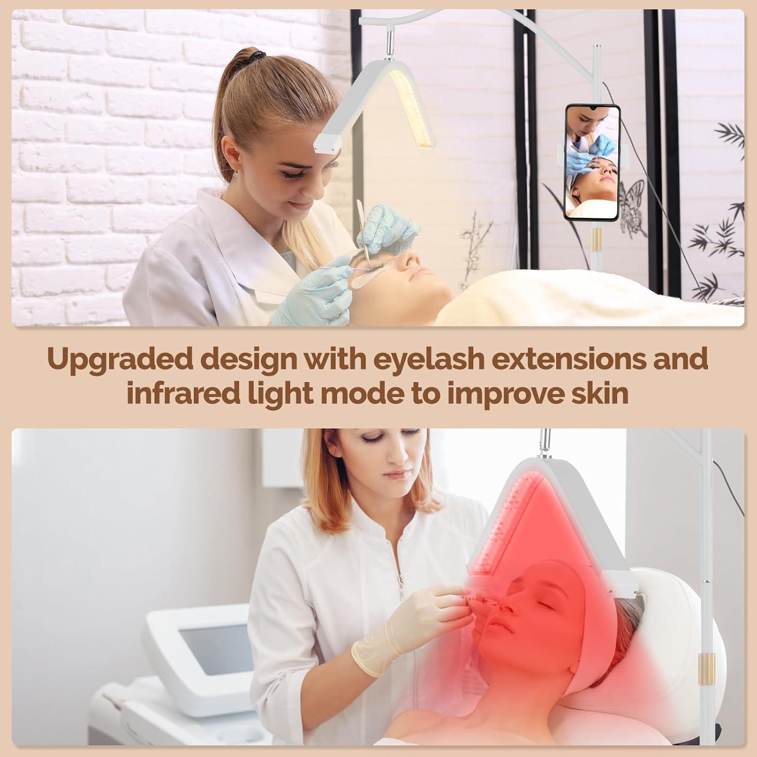 Lámpara LED de Pestañas Yesibeike con Luz Roja Ajustable