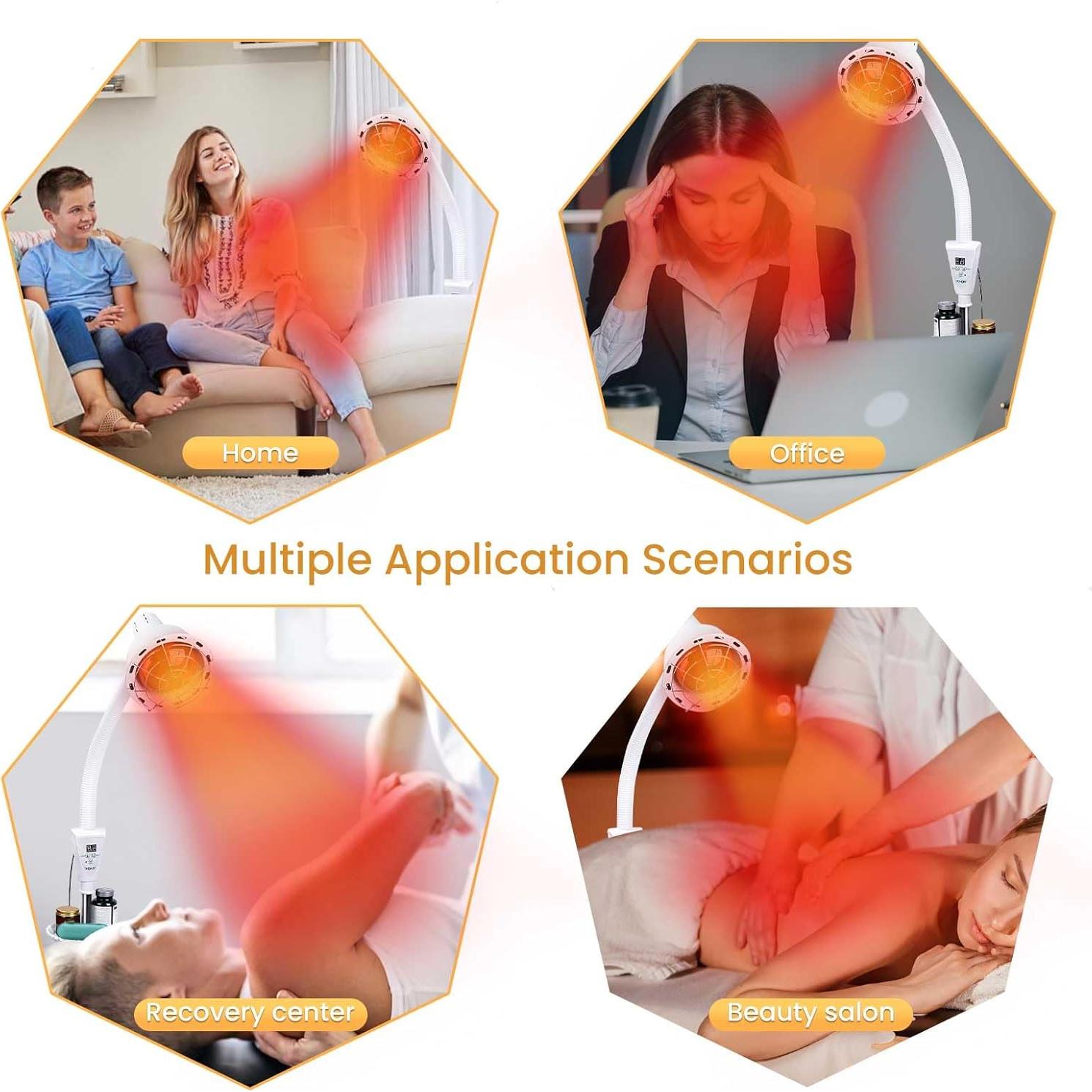 Lámpara de Terapia de Luz Roja YUNCHI 275W con Control Remoto