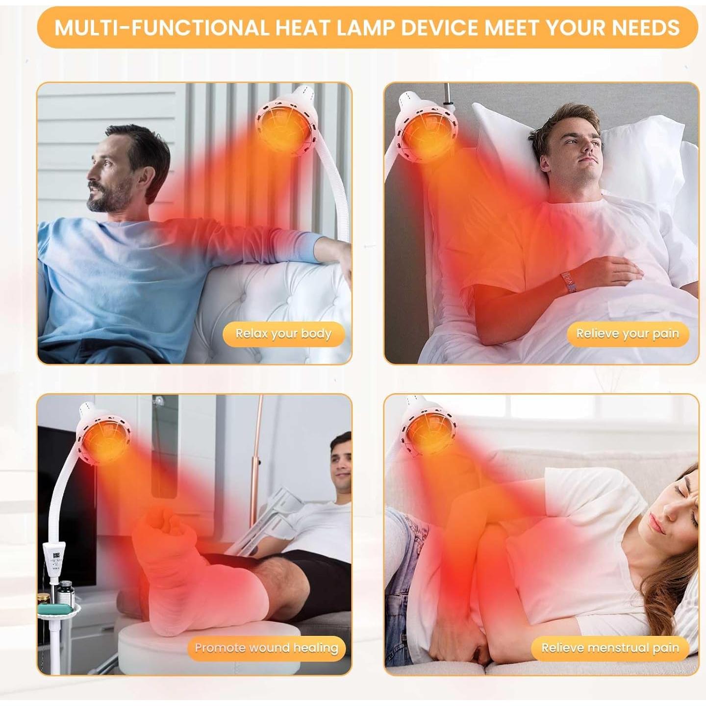 Lámpara de Terapia de Luz Roja YUNCHI 275W con Control Remoto