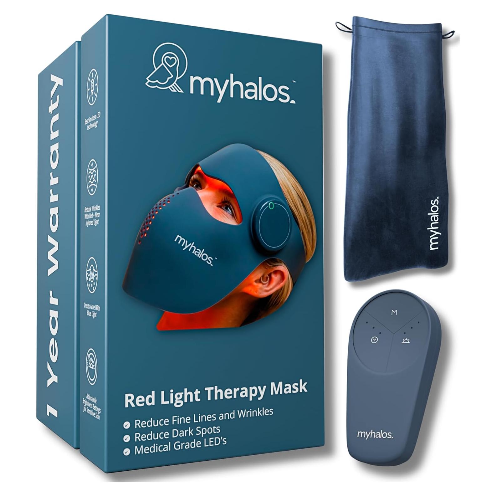 Máscara de Terapia de Luz Roja MyHalos para la Cara - LED Antienvejecimiento