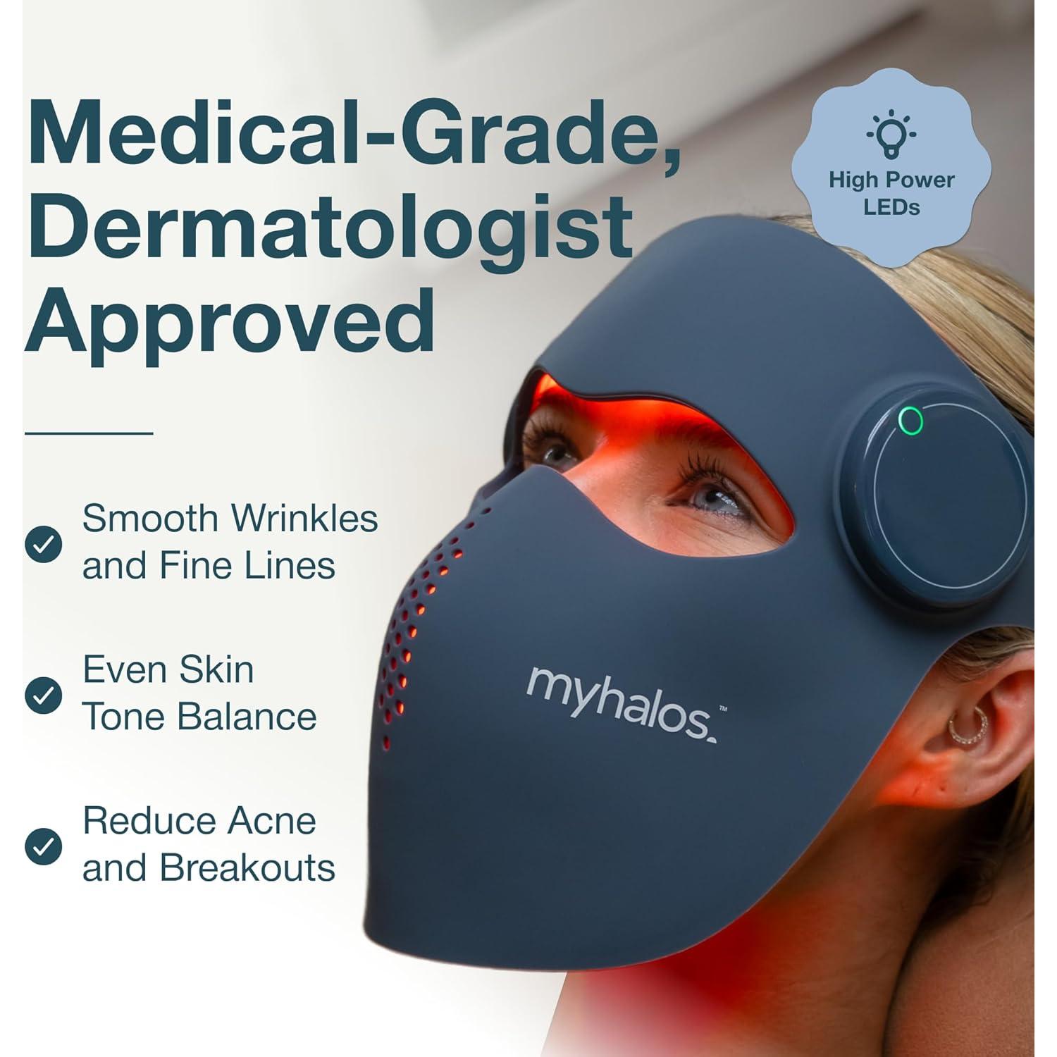 Máscara de Terapia de Luz Roja MyHalos para la Cara - LED Antienvejecimiento