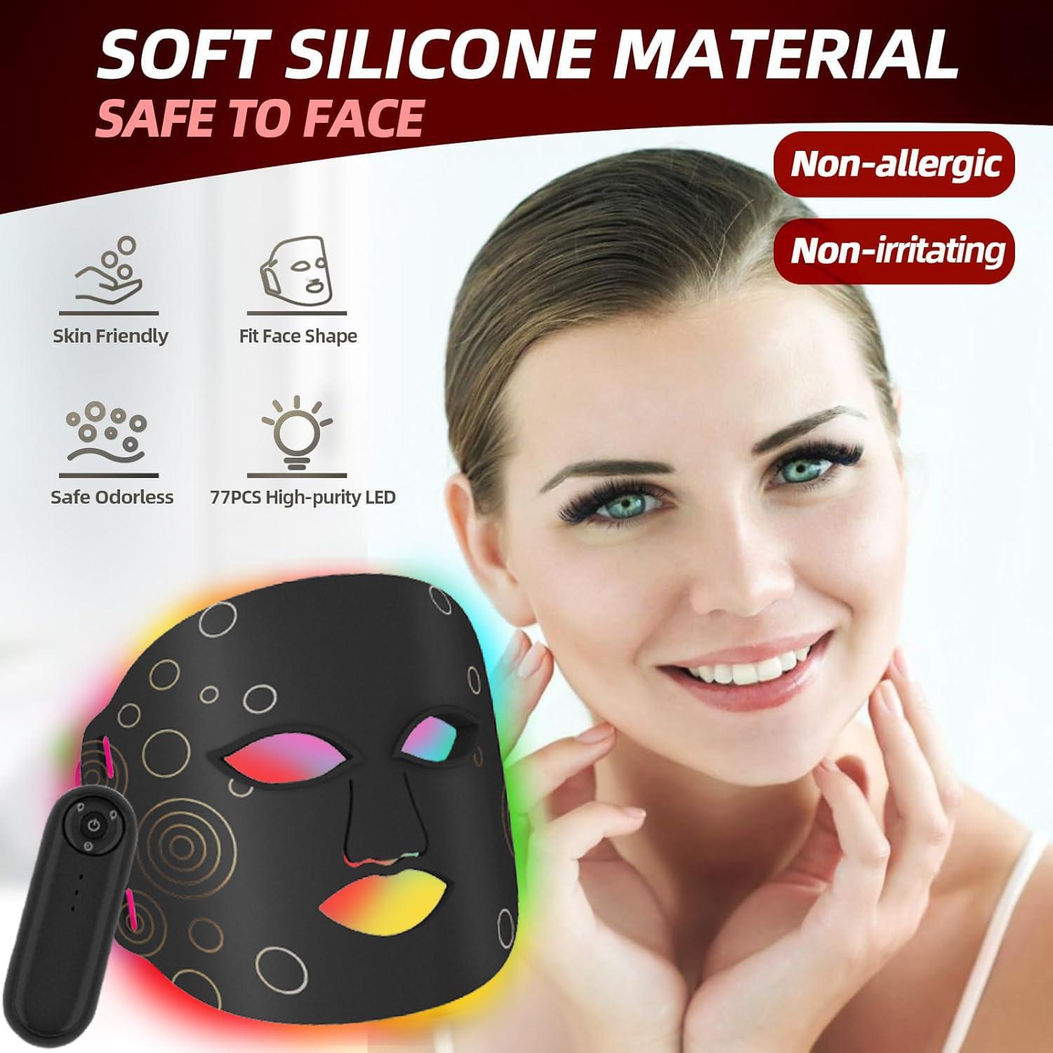 Máscara Facial LED JICHAMOXY Terapia de Luz Multicolor 30.99x22.39cm