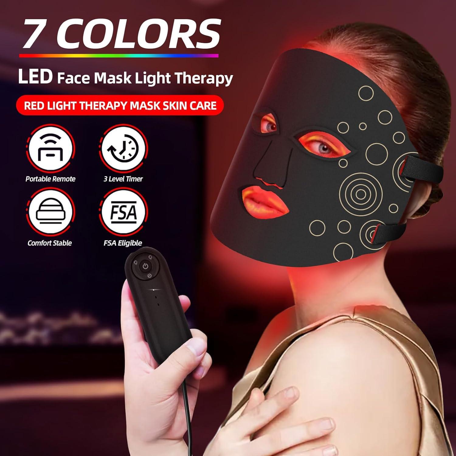 Máscara Facial LED JICHAMOXY Terapia de Luz Multicolor 30.99x22.39cm