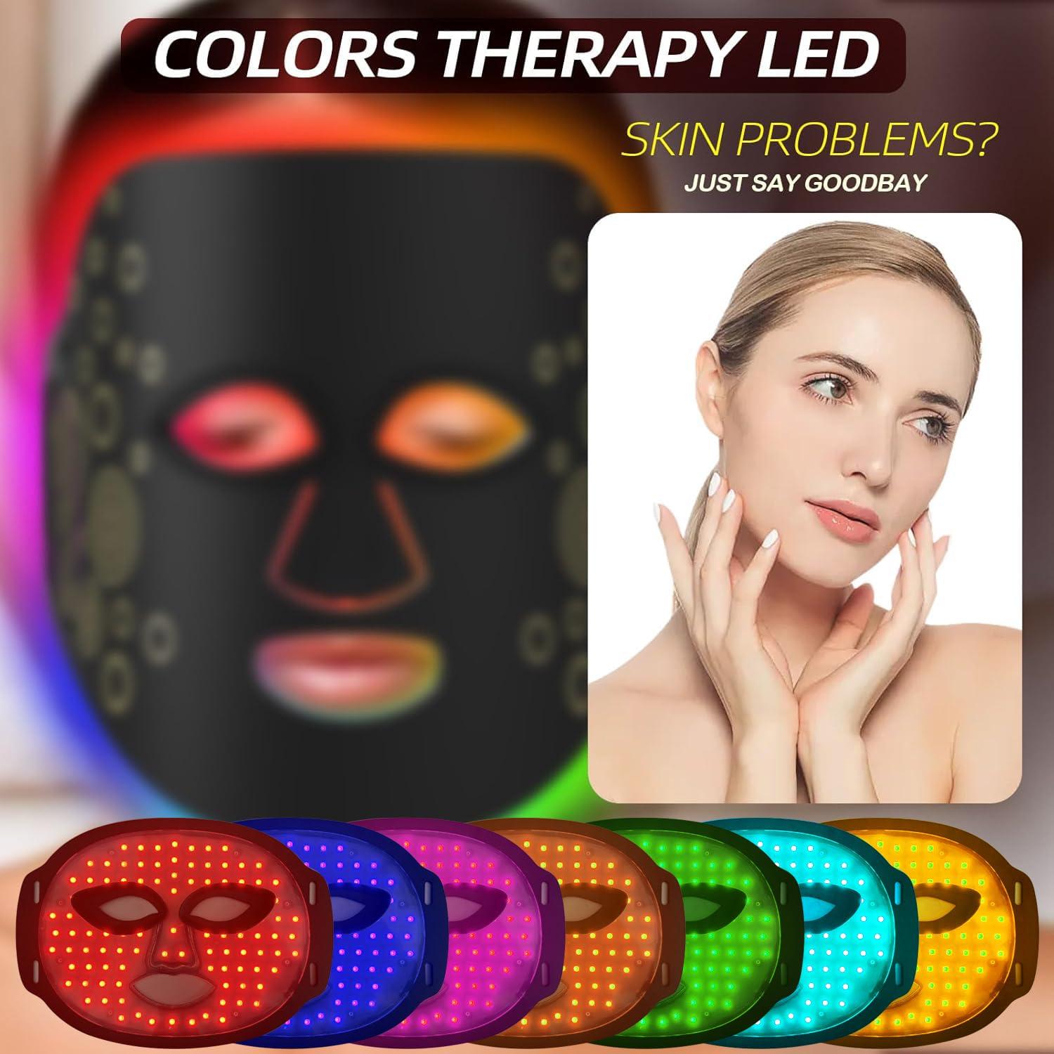 Máscara Facial LED JICHAMOXY Terapia de Luz Multicolor 30.99x22.39cm