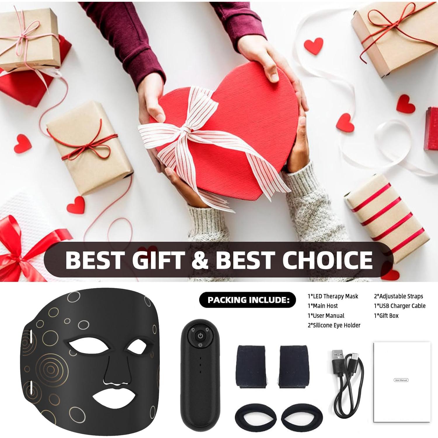 Máscara Facial LED JICHAMOXY Terapia de Luz Multicolor 30.99x22.39cm