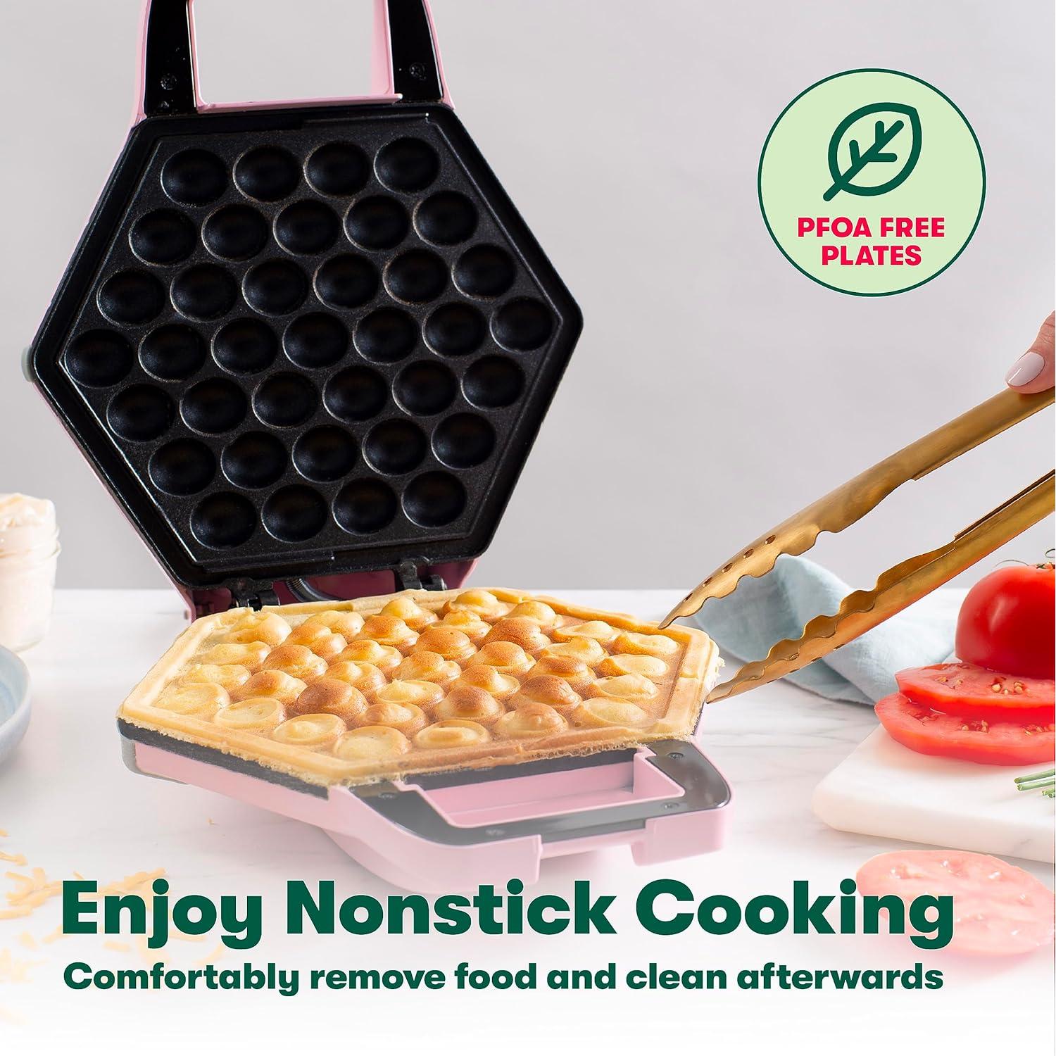 Máquina de Waffles BELLA Estilo Hong Kong Rosa 800W