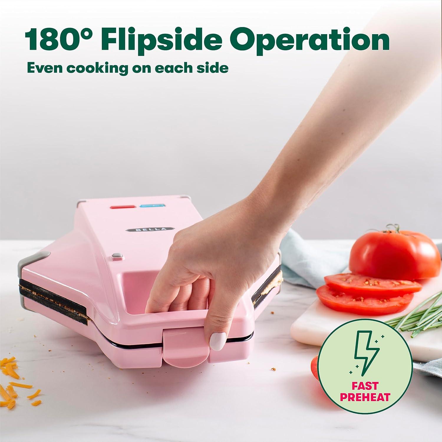 Máquina de Waffles BELLA Estilo Hong Kong Rosa 800W