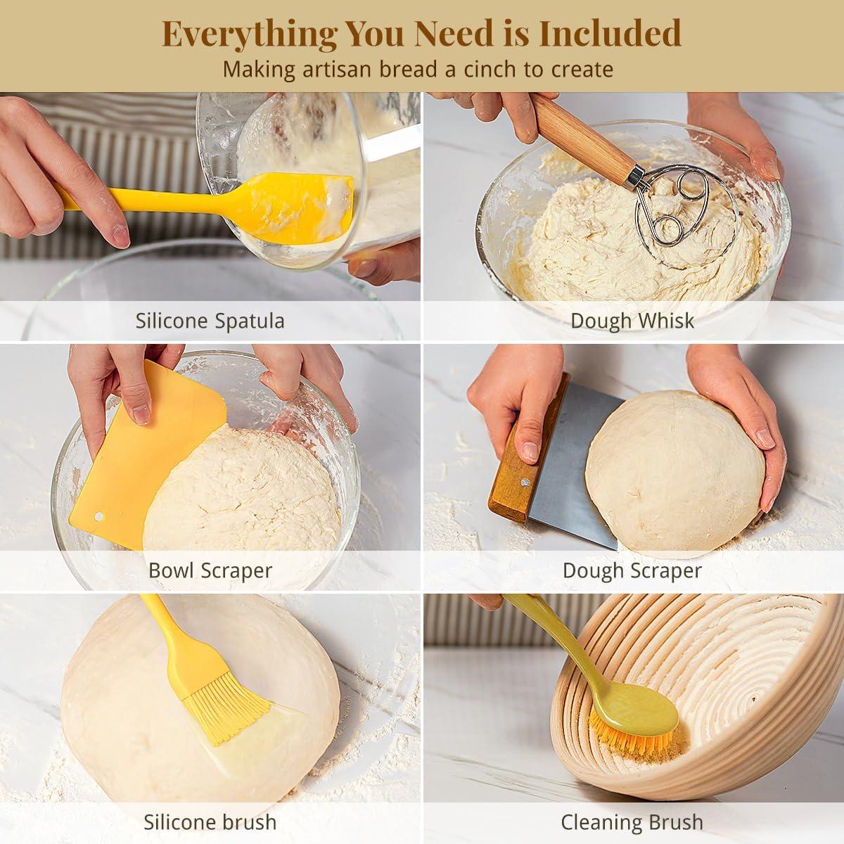 Juego de Cestas Banneton BAVIFY 14 Piezas para Pan