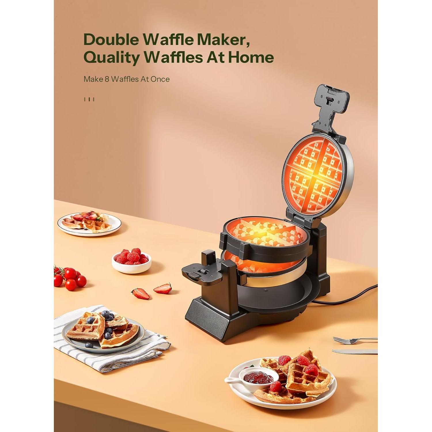 Waflera Doble Reemix 1400W 8 Rebanadas Antiadherente