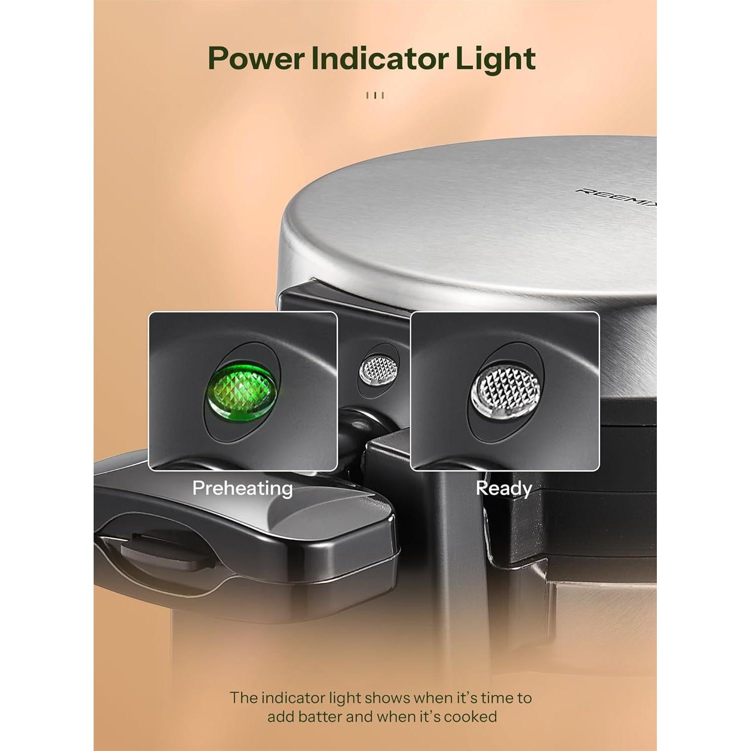 Waflera Doble Reemix 1400W 8 Rebanadas Antiadherente