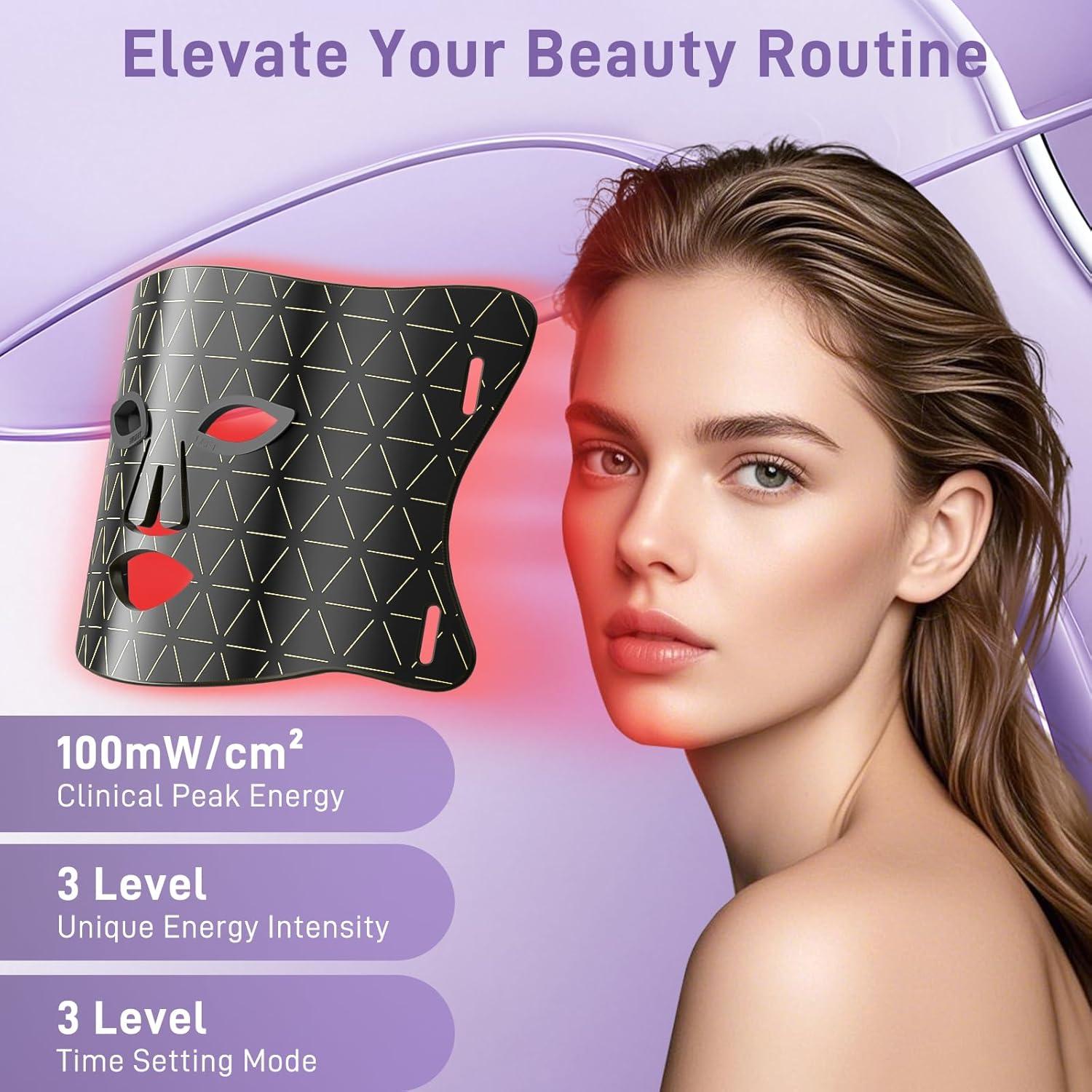 Máscara Facial LED Lovsheme - Terapia de Luz Roja para Piel