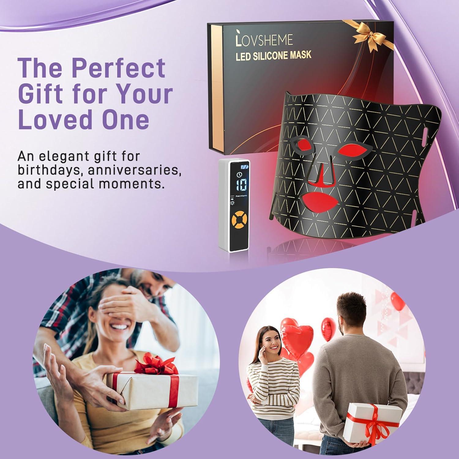 Máscara Facial LED Lovsheme - Terapia de Luz Roja para Piel