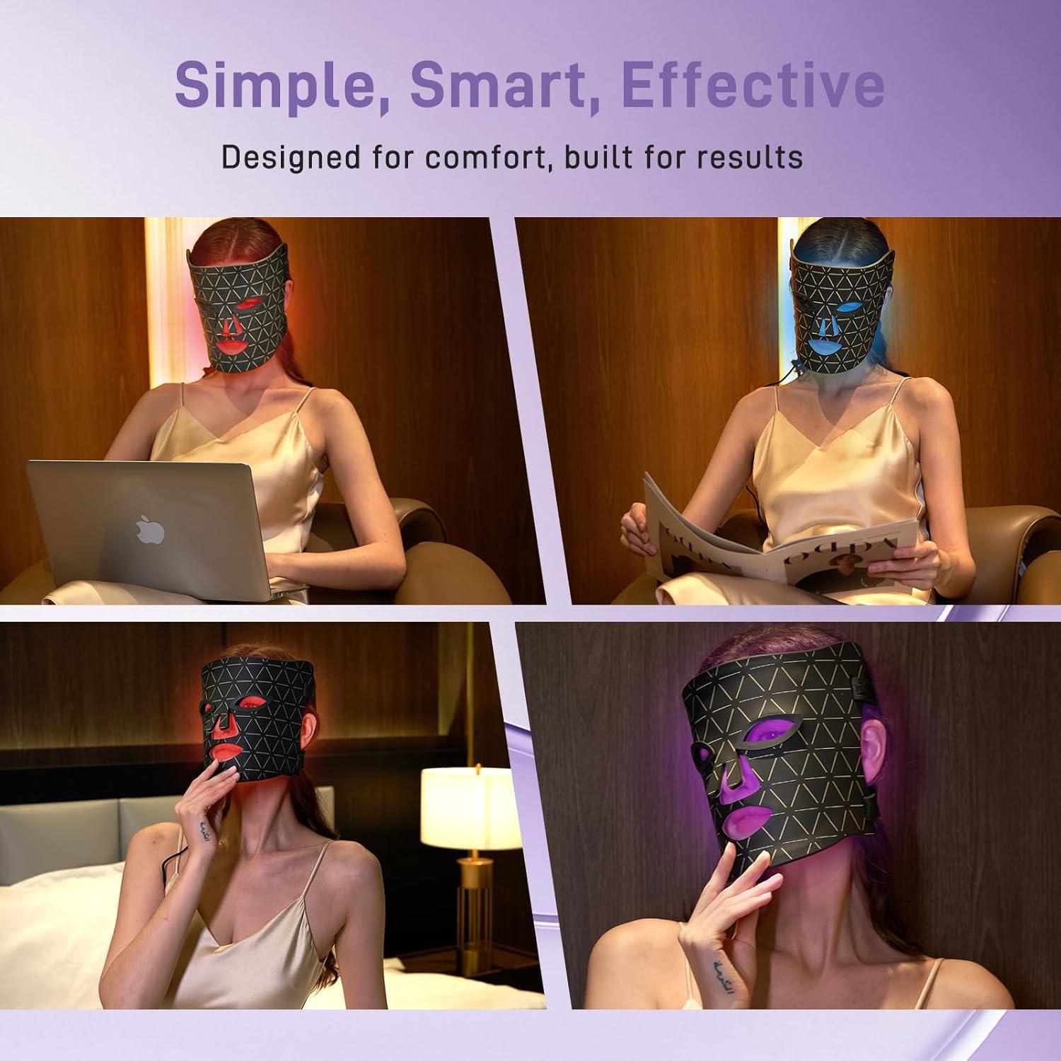 Máscara Facial LED Lovsheme - Terapia de Luz Roja para Piel