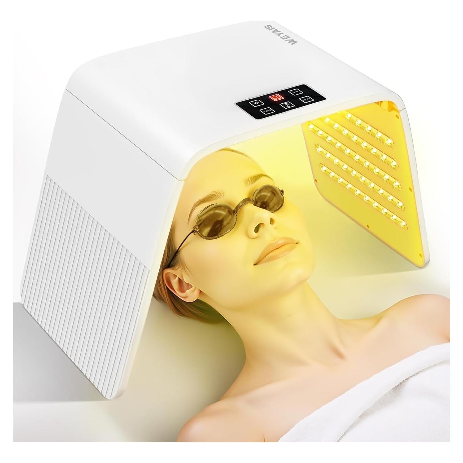 Máscara Facial LED Terapia de Luz Roja y Azul 7 Colores