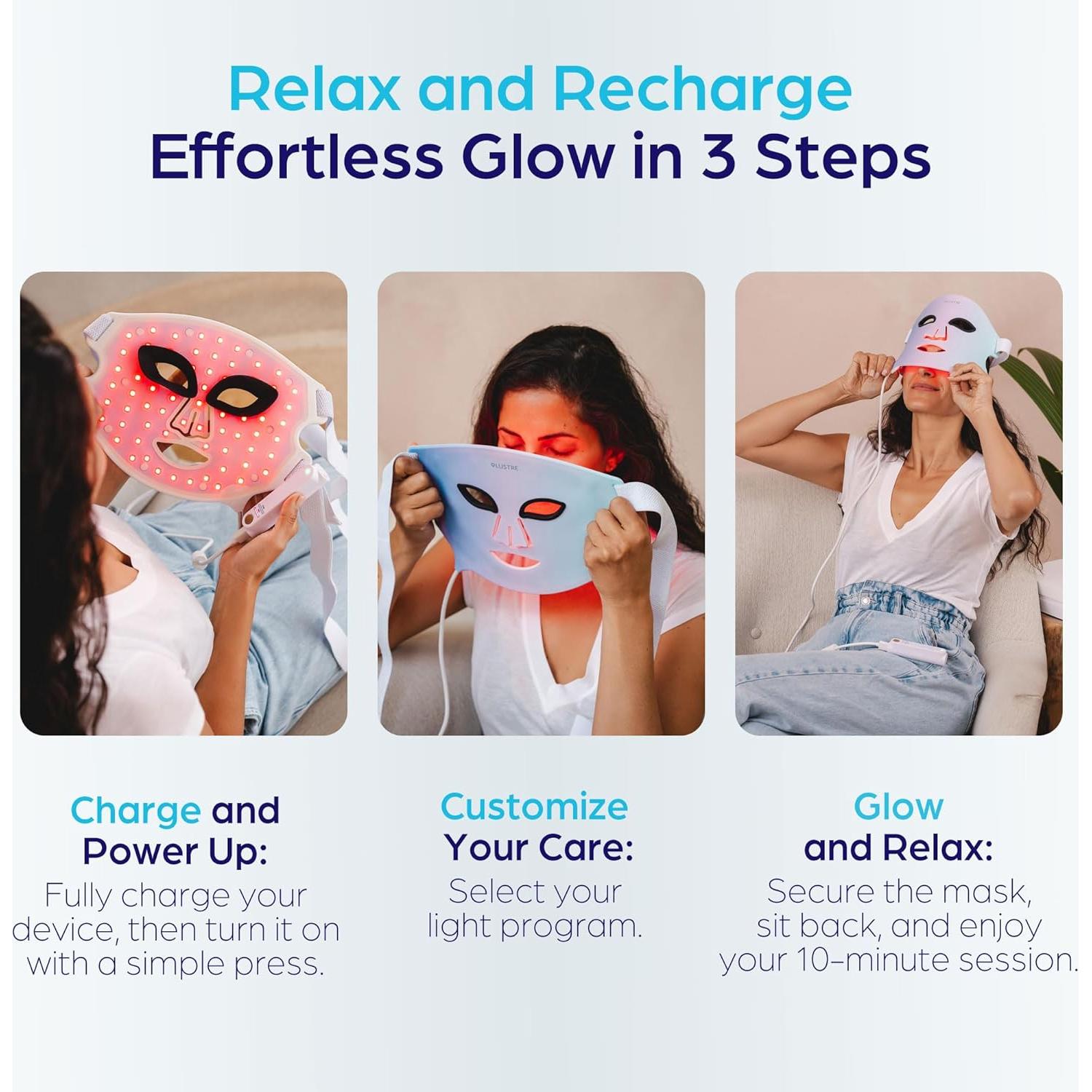 Máscara Facial LED Terapia de Luz Roja y Azul Ambicare PR7001US