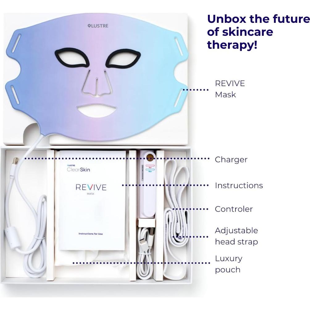 Máscara Facial LED Terapia de Luz Roja y Azul Ambicare PR7001US