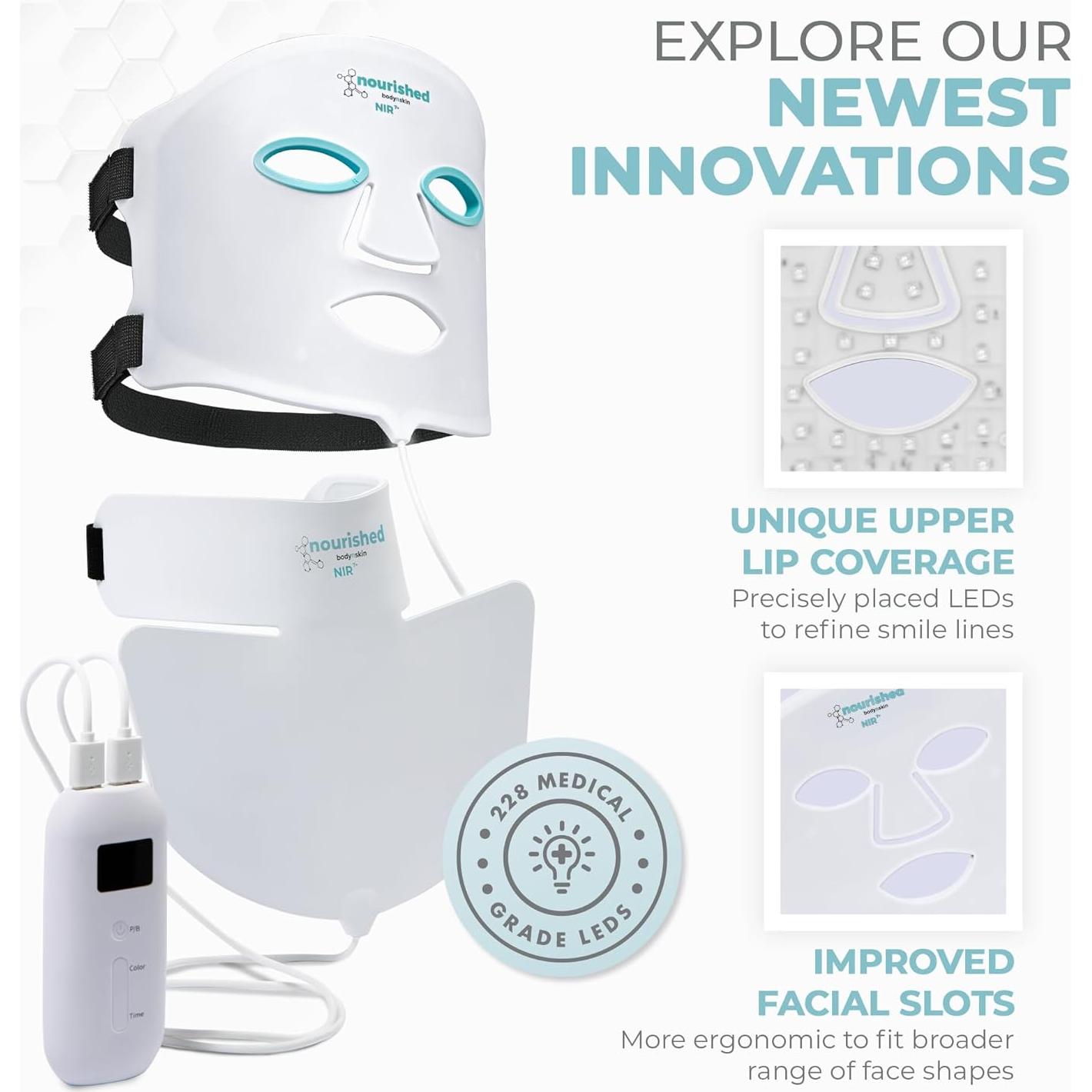 Máscara LED de Terapia de Luz Nourished Bodynskin NBS-5 228 LEDs