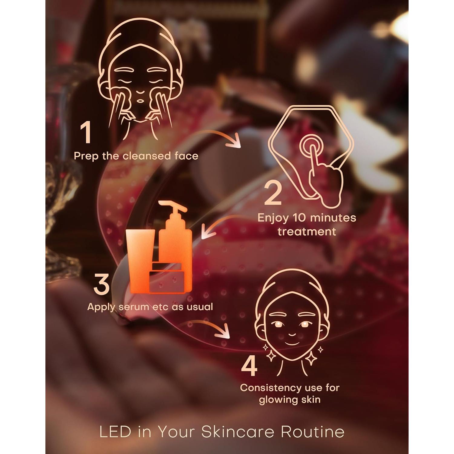 Máscara de Terapia de Luz Roja Inalámbrica NEWKEY MJ-06 10 Minutos