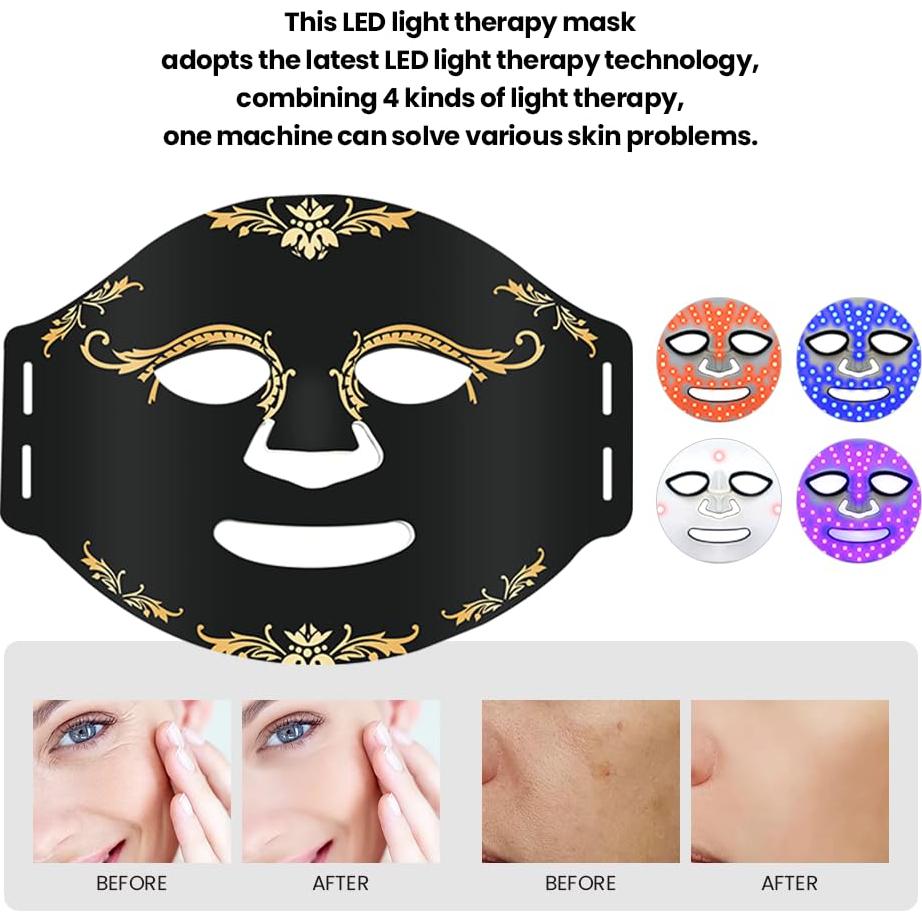 Máscara de Terapia de Luz LED Firmosa 660nm 850nm Portátil