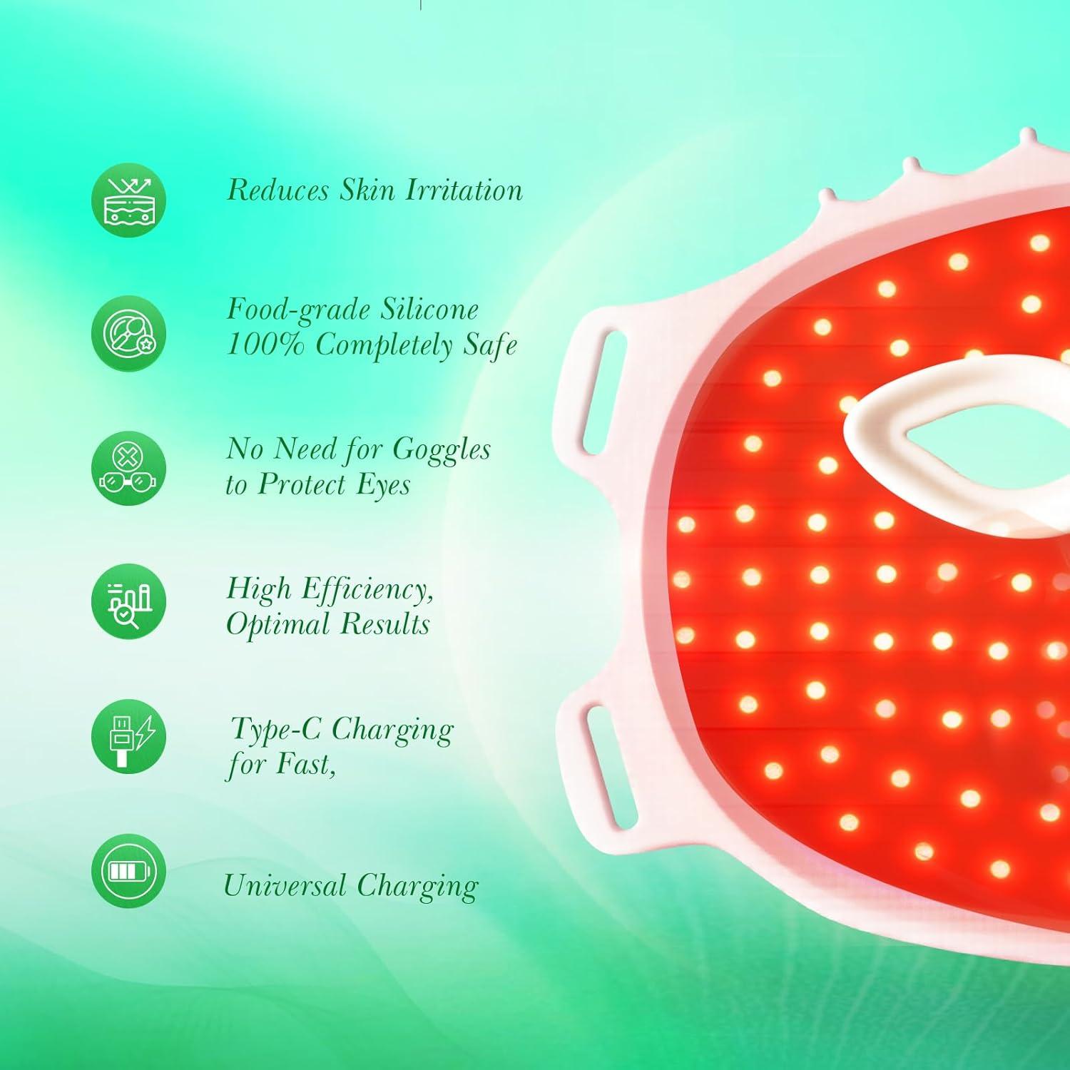 Máscara Facial LED Terapia de Luz Duevie 7 Modos Antienvejecimiento