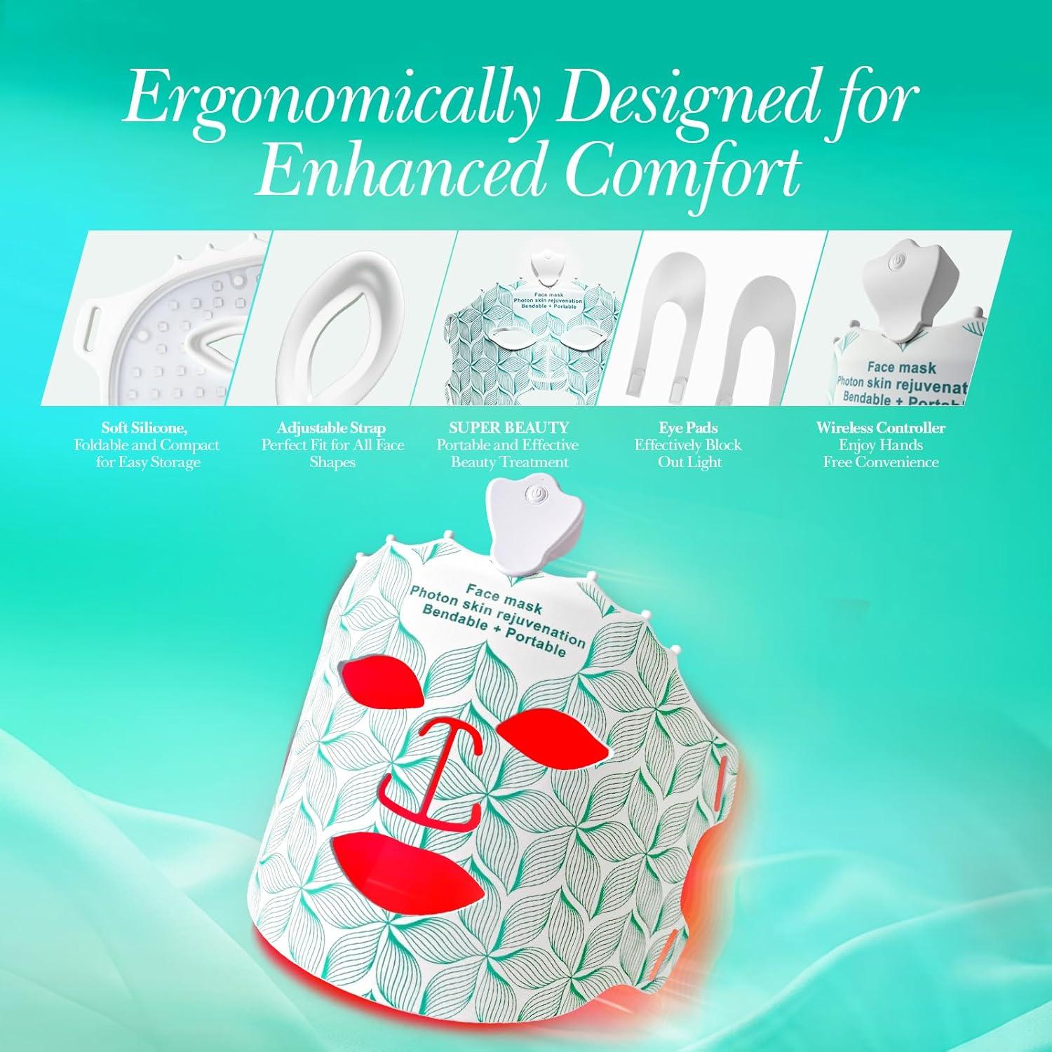 Máscara Facial LED Terapia de Luz Duevie 7 Modos Antienvejecimiento