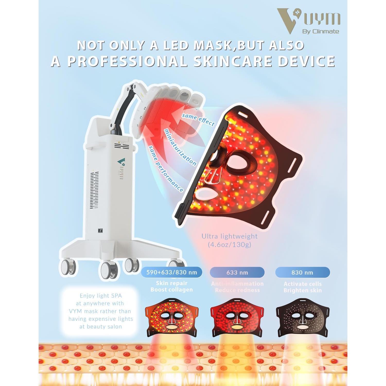 Máscara de Luz LED VYM Terapia Facial Profesional 5 Modos