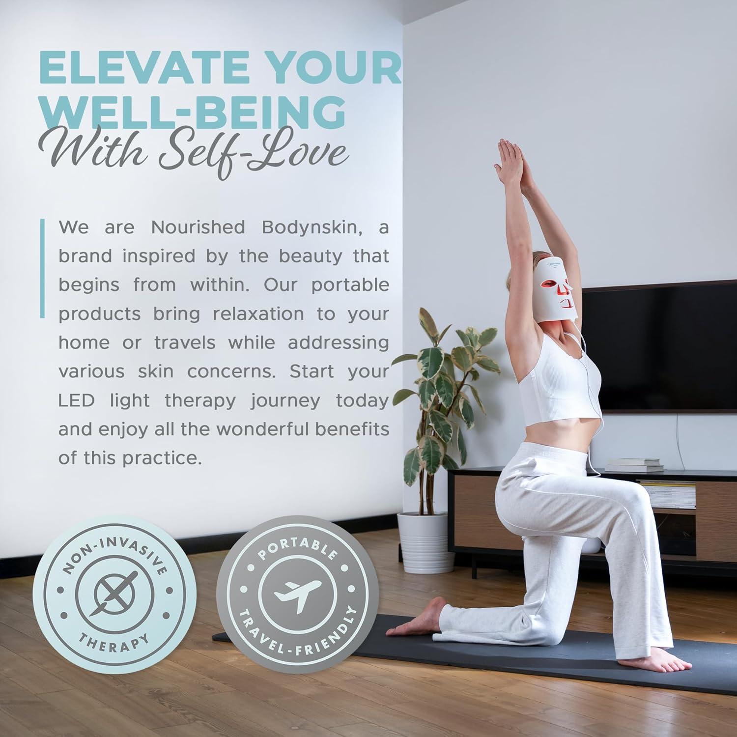 Máscara Facial LED Nourished Bodynskin NBS-2 Terapia Luz Azul y Roja