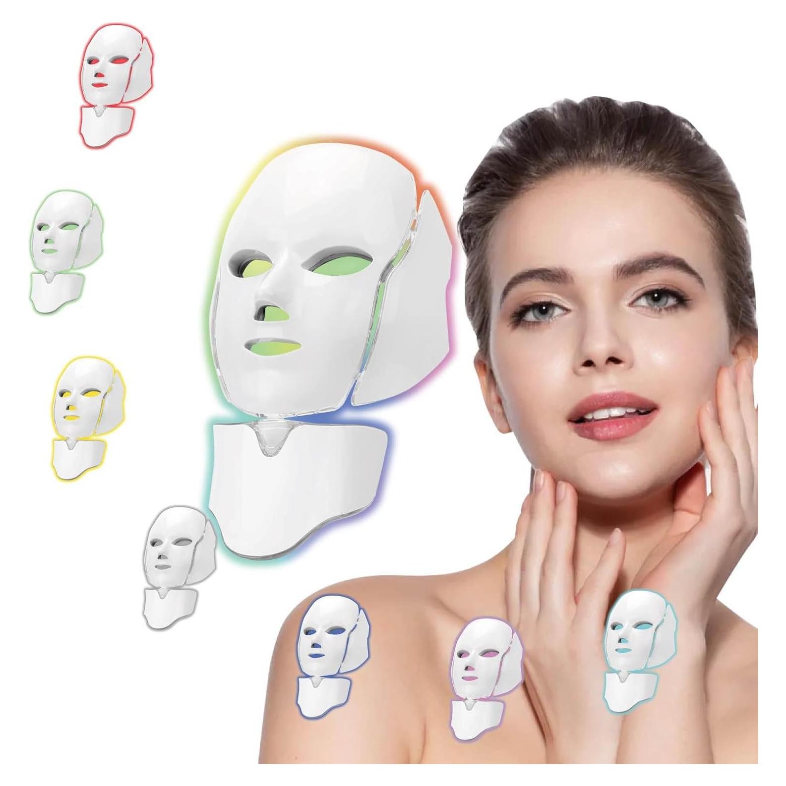Máscara Facial LED Deloo 7 Colores Terapia Luz Ajustable