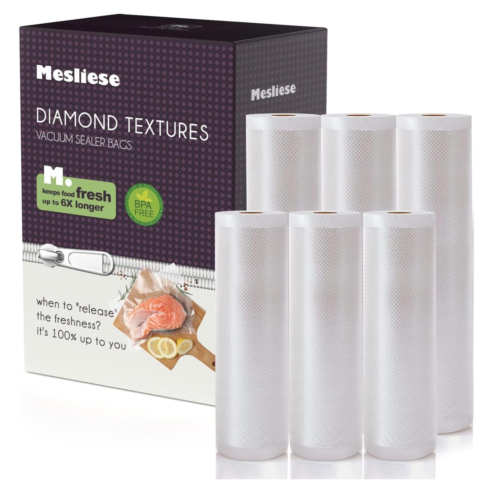 Rollos de Bolsas de Sellado al Vacío Mesliese 3 Paquetes 20x40 cm