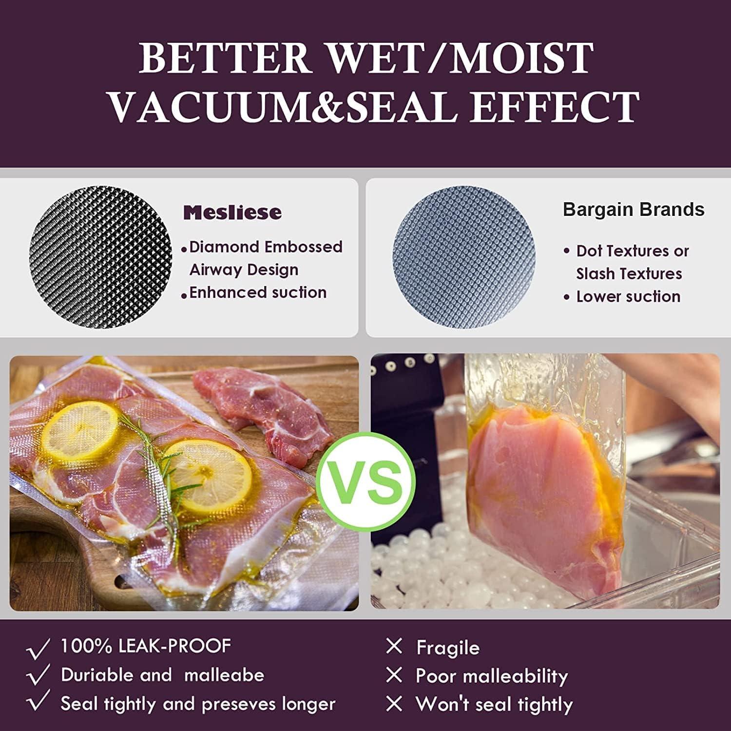 Rollos de Bolsas de Sellado al Vacío Mesliese 3 Paquetes 20x40 cm