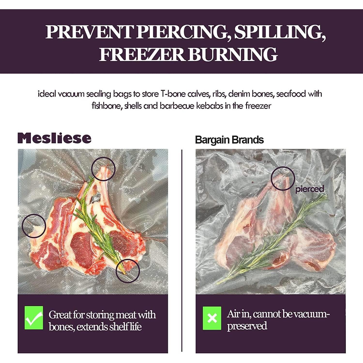 Rollos de Bolsas de Sellado al Vacío Mesliese 3 Paquetes 20x40 cm