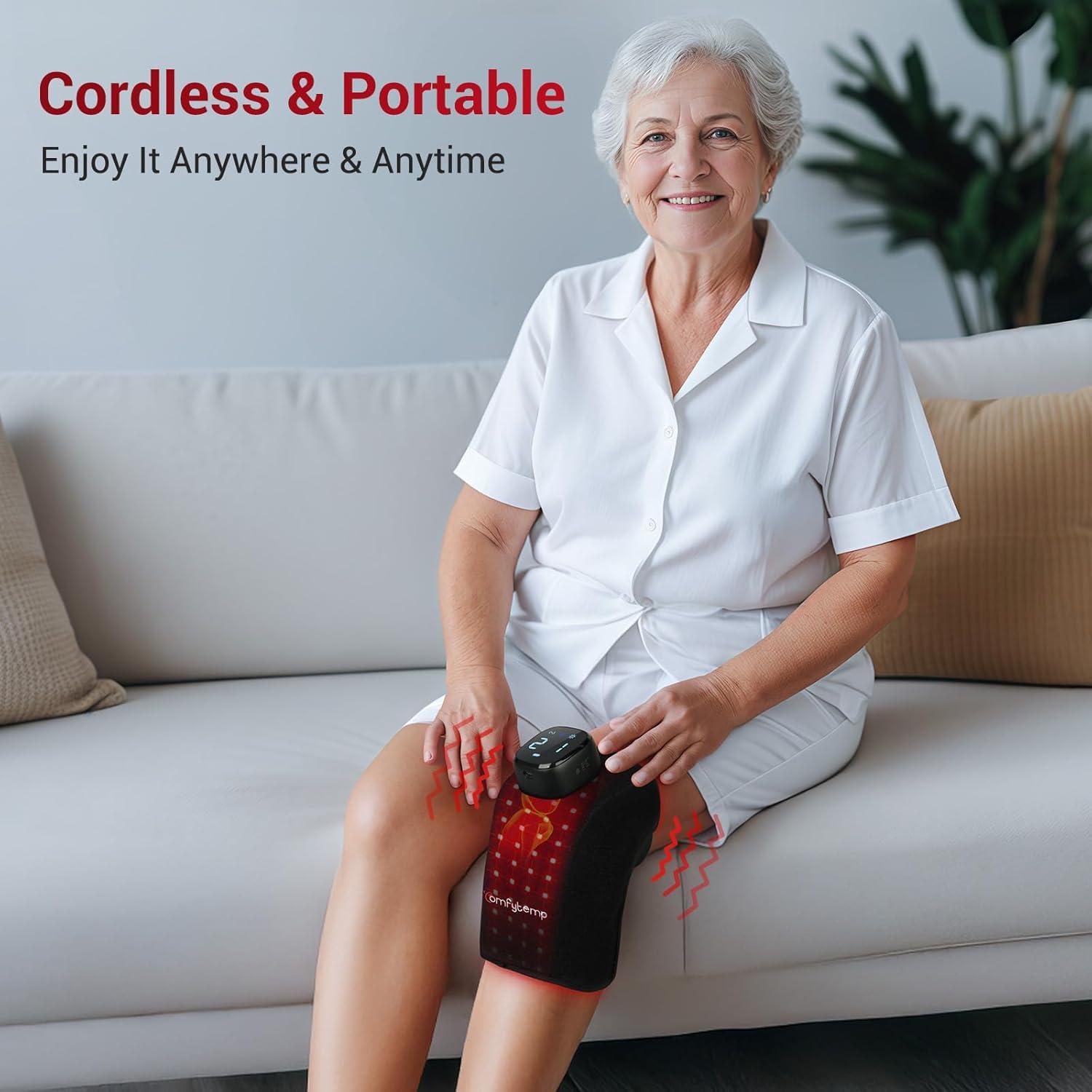 Faja de Terapia de Luz Roja Comfytemp para Rodilla Inalámbrica