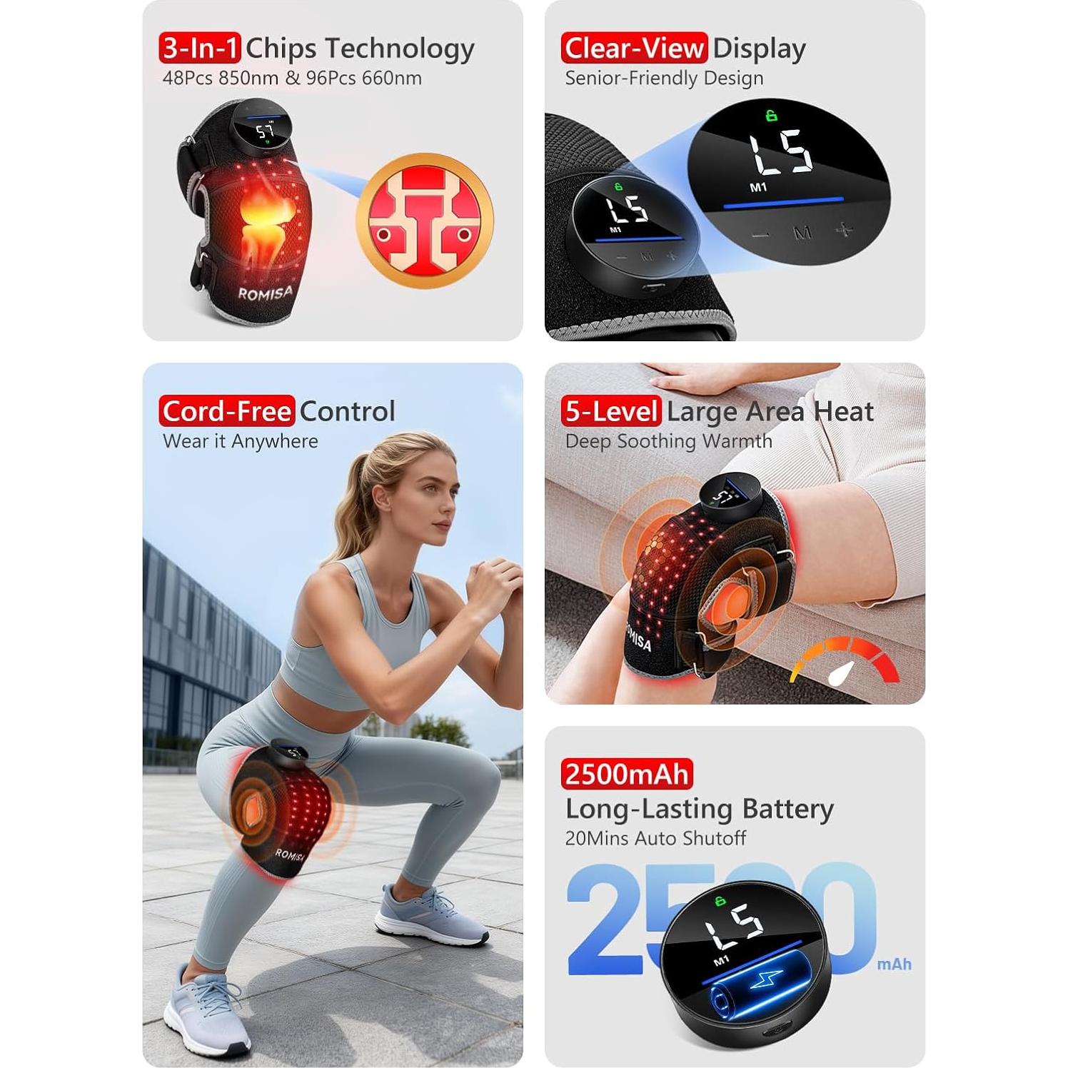 Férula de Terapia de Luz Roja ROMISA para Rodilla y Codo