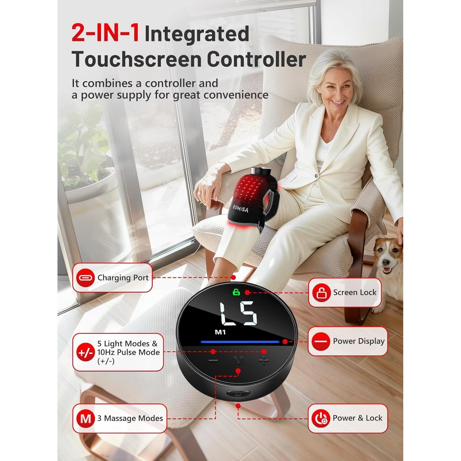 Férula de Terapia de Luz Roja ROMISA para Rodilla y Codo