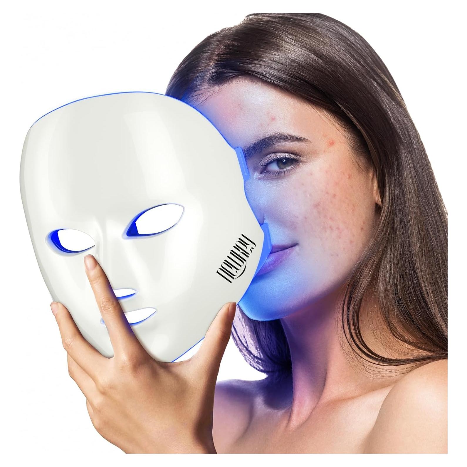 Máscara LED de Terapia de Luz Azul NEWKEY para Acné Facial
