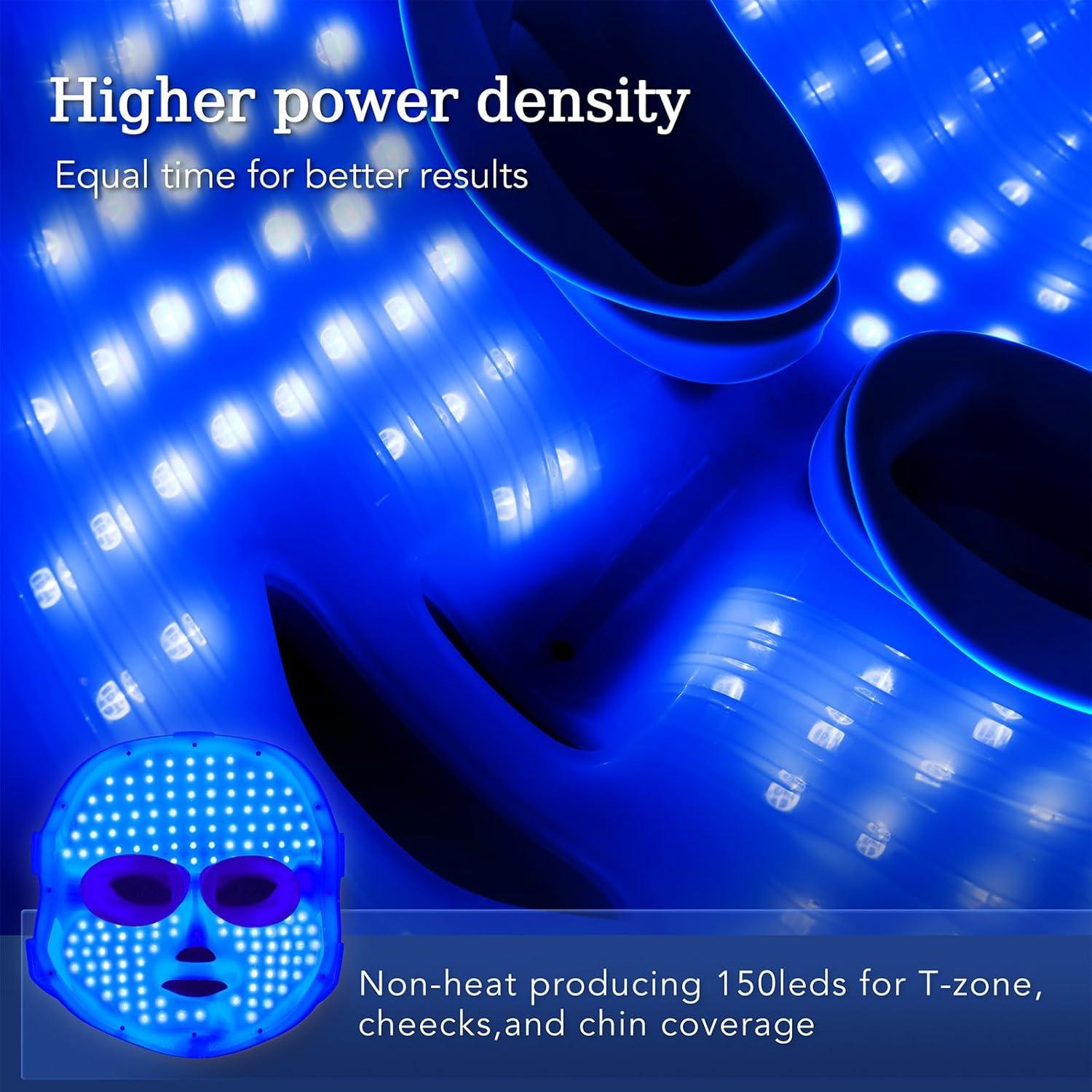 Máscara LED de Terapia de Luz Azul NEWKEY para Acné Facial