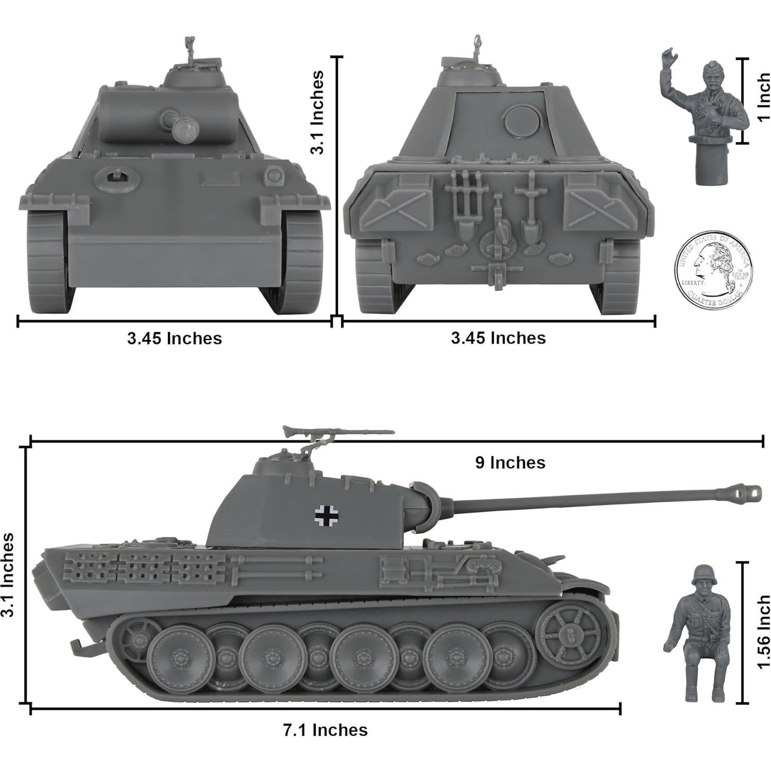 Tanque Panther V Alemán WW2 BMC 22.86 cm Gris 1:38