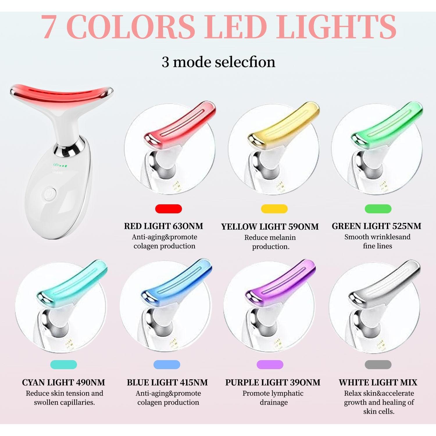 Masajeador Facial Lilatyu LED 7 Colores Antienvejecimiento