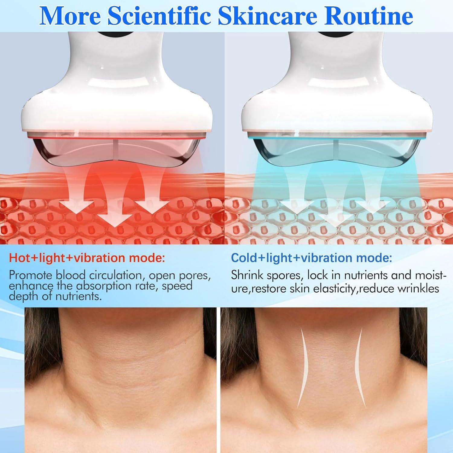 Masajeador Facial Ailuosi 7-en-1 LED Calor Frío 8x4x15cm