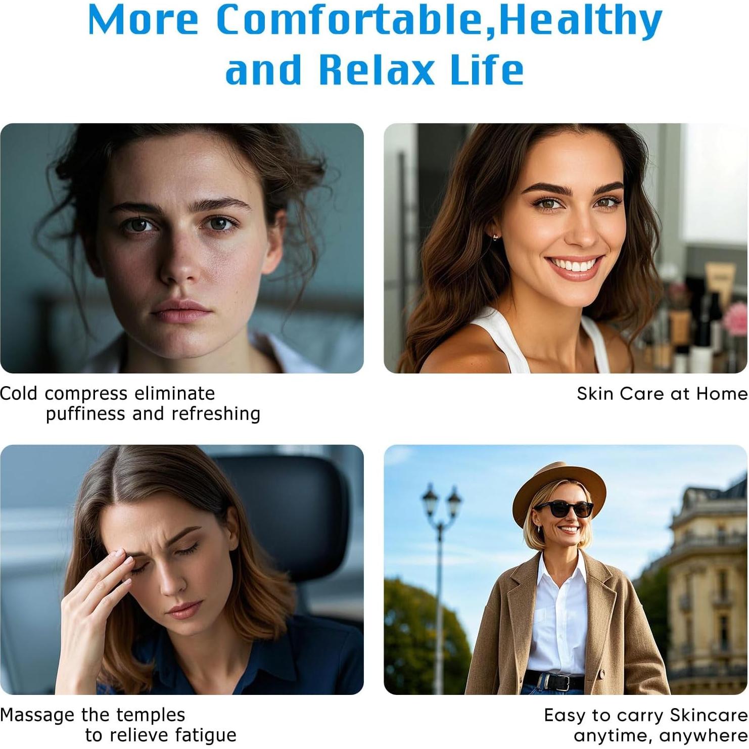 Masajeador Facial Ailuosi 7-en-1 LED Calor Frío 8x4x15cm